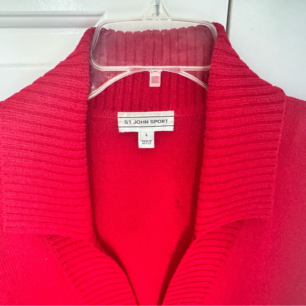 St. John Sport Vibrant Red Cardigan